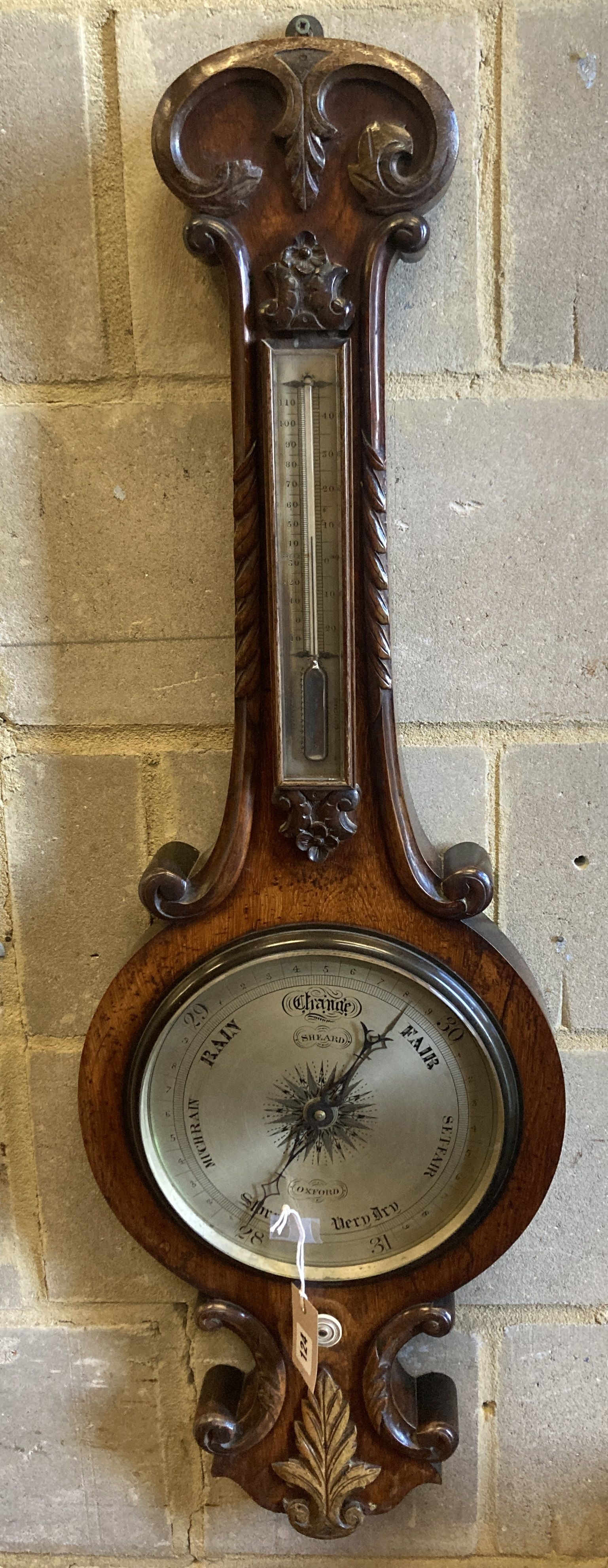 A William IV wheel barometer marked Sheard Oxford, height 102cm